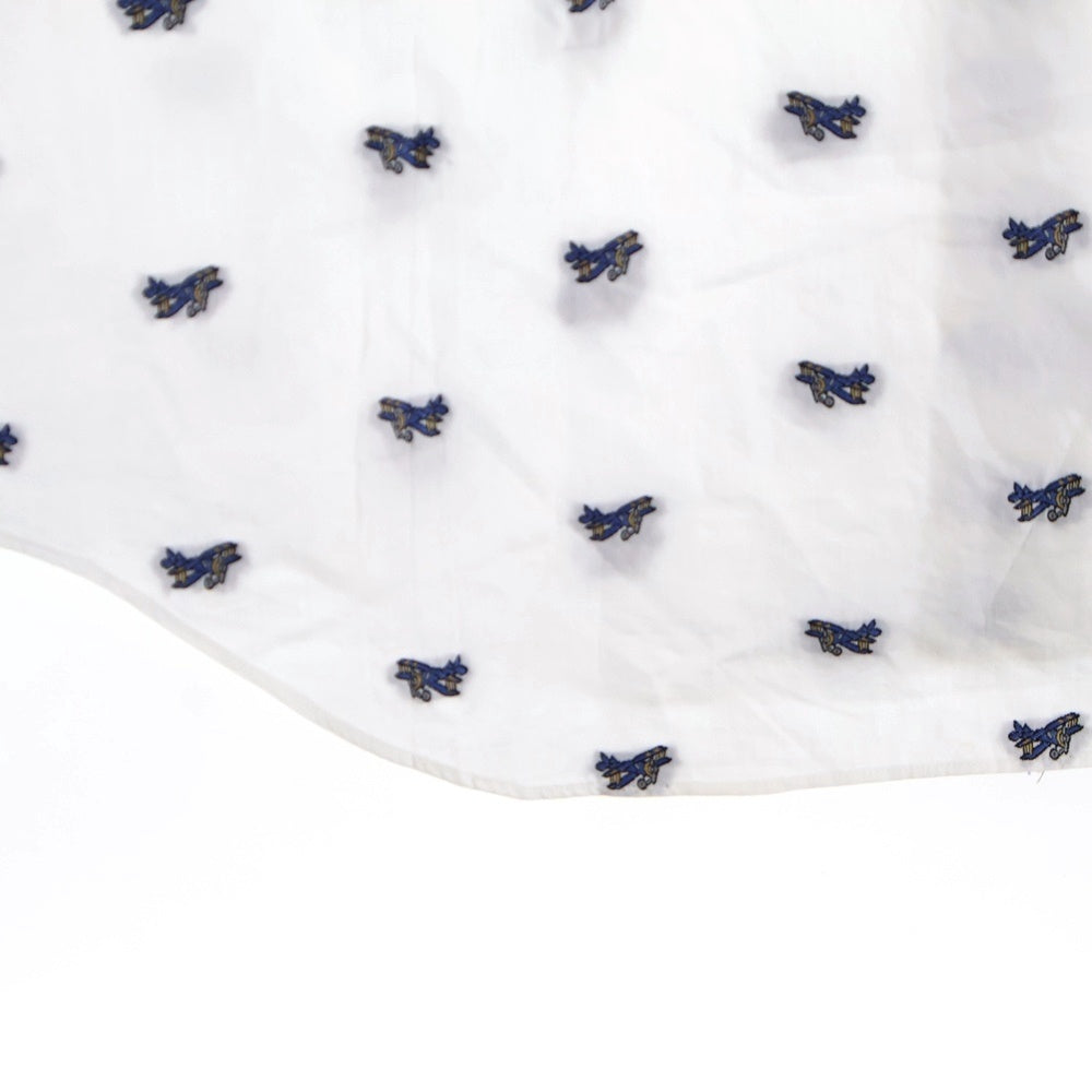 Mila Schoen(ミラショーン) 長袖刺繍シャツ 飛行機 ホワイト