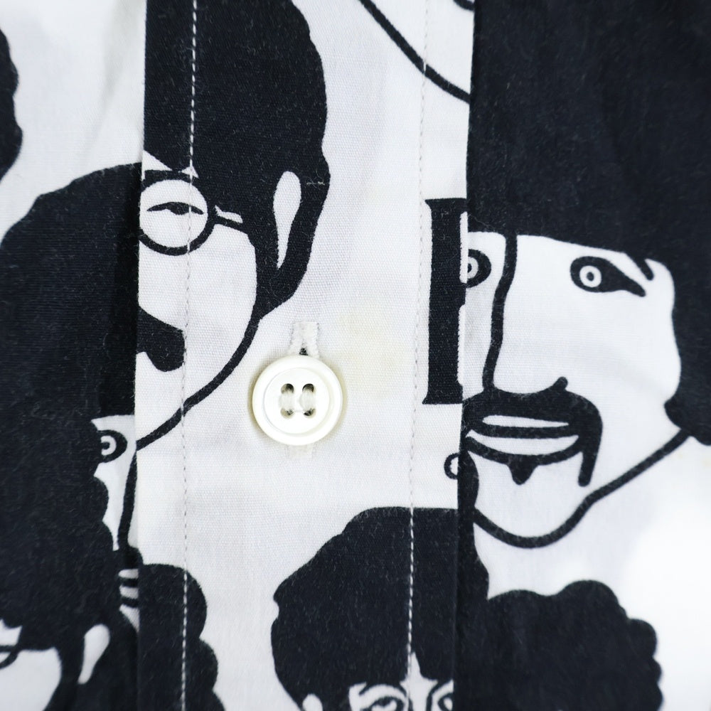 COMME des GARCONS(コムデギャルソン) THE BEATLES ビートルズ フェイス プリント長袖シャツ ホワイト VB-B001