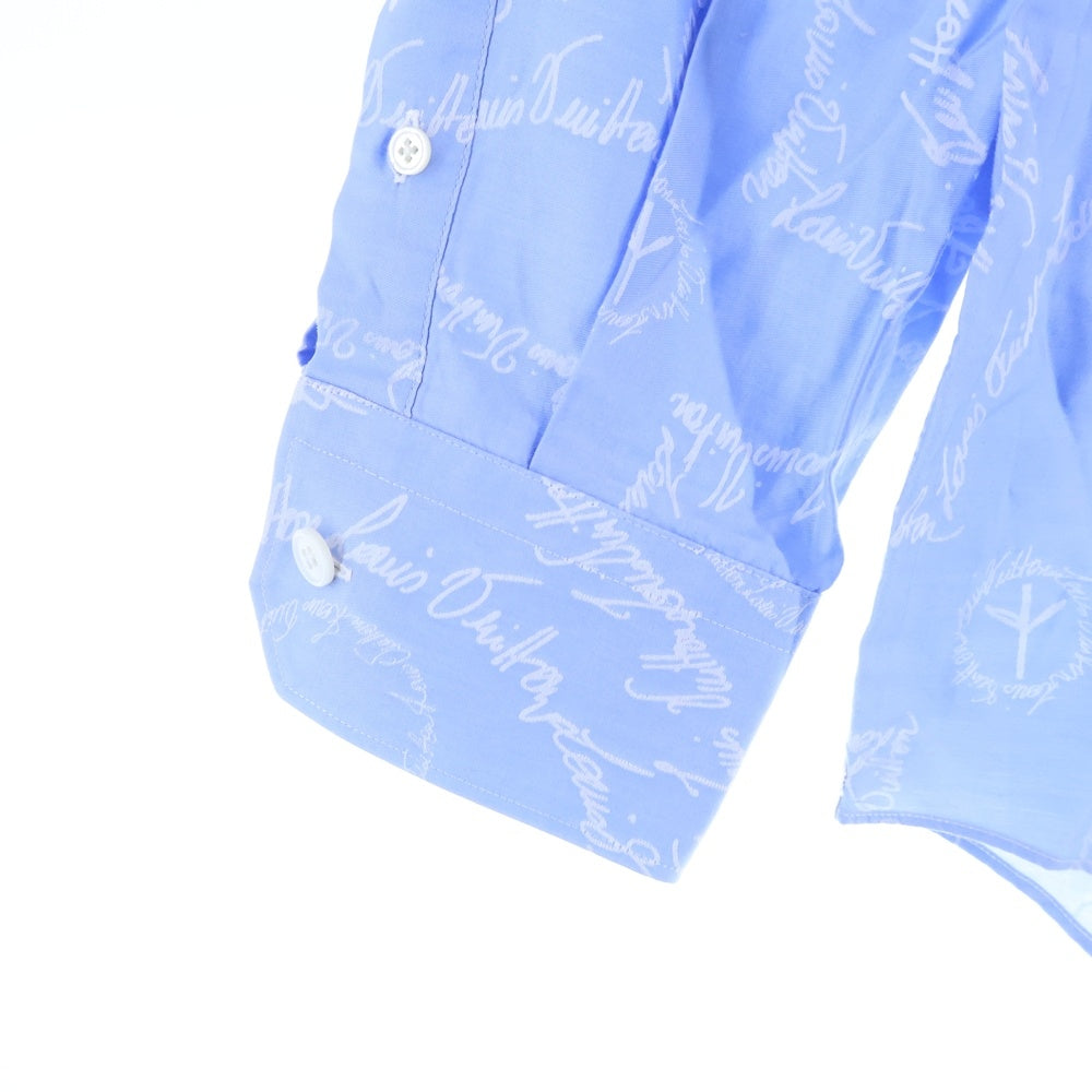 LOUIS VUITTON(ルイヴィトン) 22SS モノグラムピース ロゴ 総柄 ロングスリーブ 長袖シャツ ライトブルー RM221F ES6 HMS9PW