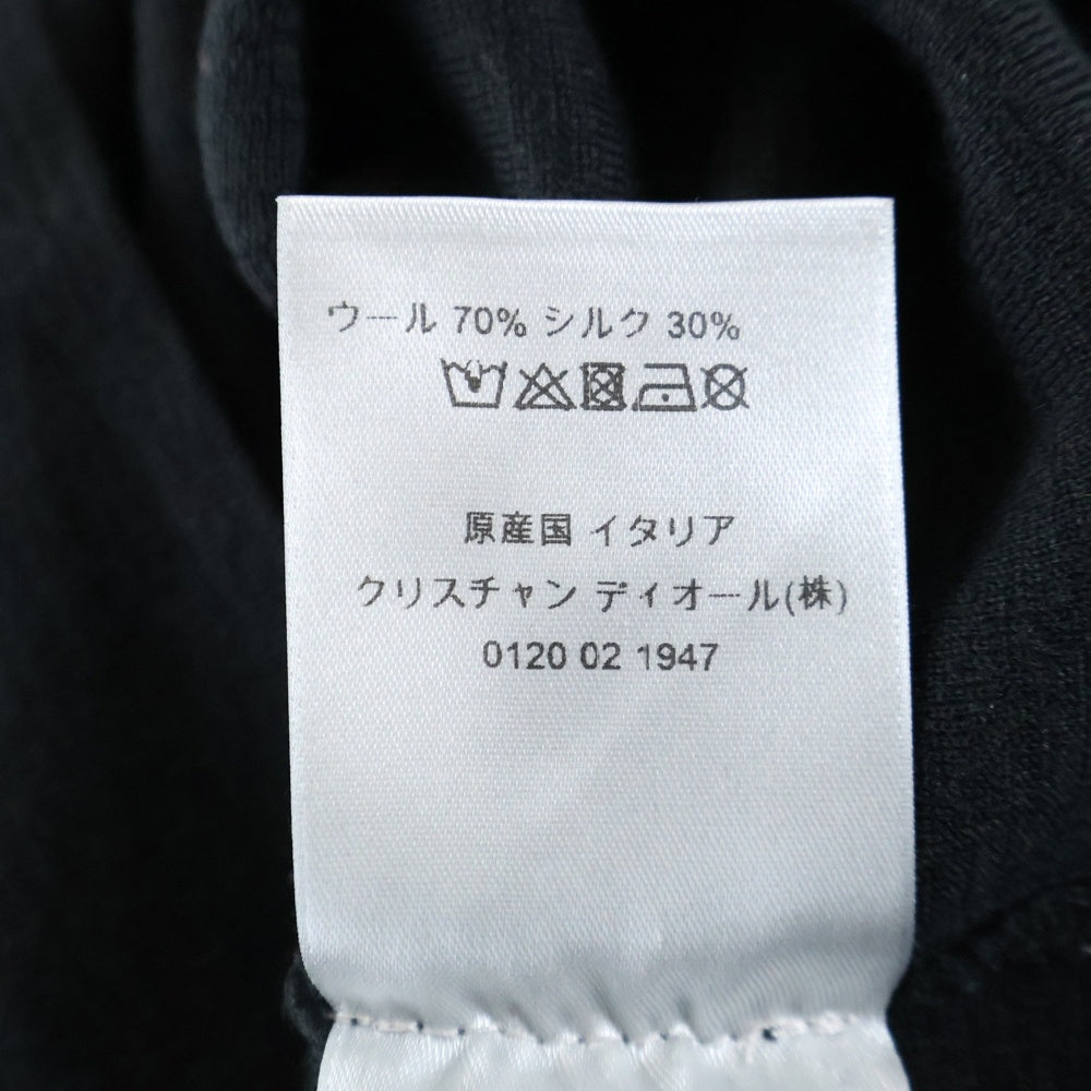 Dior HOMME(ディオールオム) 18AW ATELIER アトリエ ロゴプリント シルク混 ウール クルーネック ロングスリーブ 長袖 ニット セーター ブラック 863M657IT313