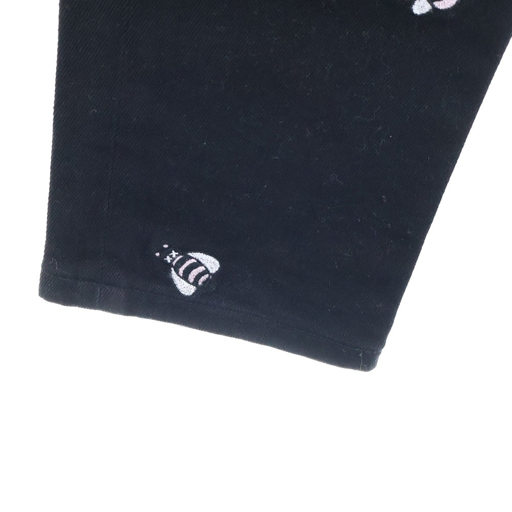 DIOR(ディオール) 19SS ×KAWS カウズ BEE 刺繍 総柄 ストレッチ スリムスキニー デニムパンツ ジーンズ ブラック 923DS11Z9093