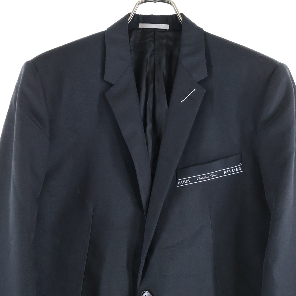 DIOR(ディオール) 18AW ATELIER テープロゴ ウール 2B ナローラペル テーラードジャケット ブラック 833C236X4286