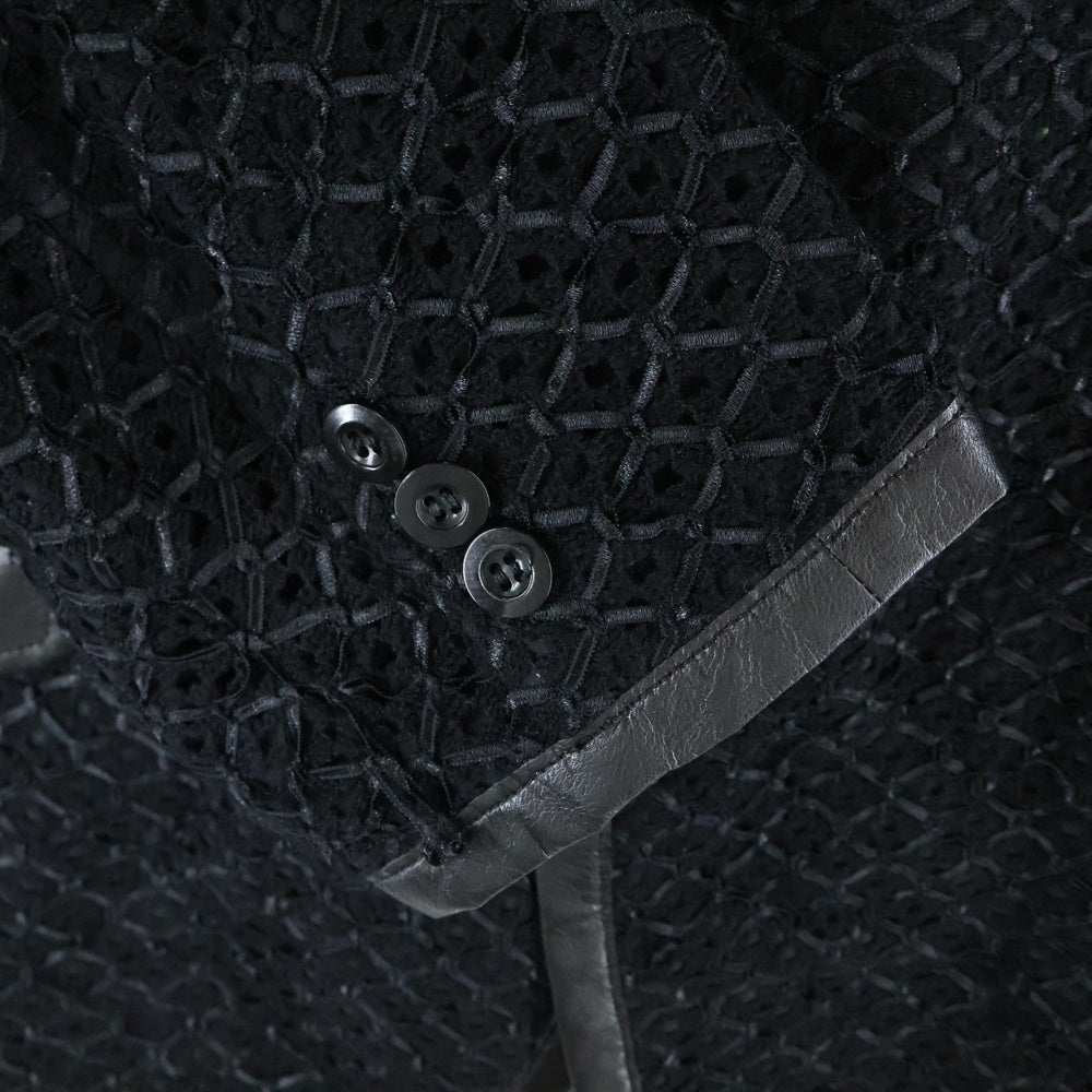 COMME des GARCONS JUNYA WATANABE MAN(コムデギャルソンジュンヤワタナベマン) 23SS ×Jean Michel Basquiat ジャン ミシェル バスキア ラッセルレース フェイクレザー 2B テーラードジャケット WK-J002