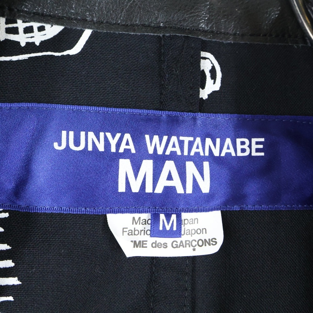 COMME des GARCONS JUNYA WATANABE MAN(コムデギャルソンジュンヤワタナベマン) 23SS ×Jean Michel Basquiat ジャン ミシェル バスキア ラッセルレース フェイクレザー 2B テーラードジャケット WK-J002