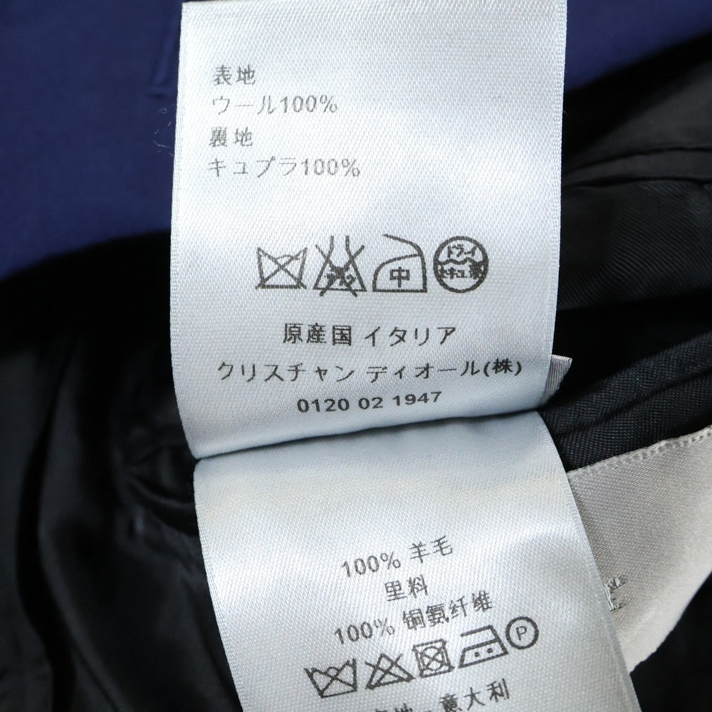 Dior HOMME(ディオールオム) セットアップスーツ ウール ナローラペル 2B テーラードジャケット ノータック スラックスパンツ ネイビー 633C720A3919