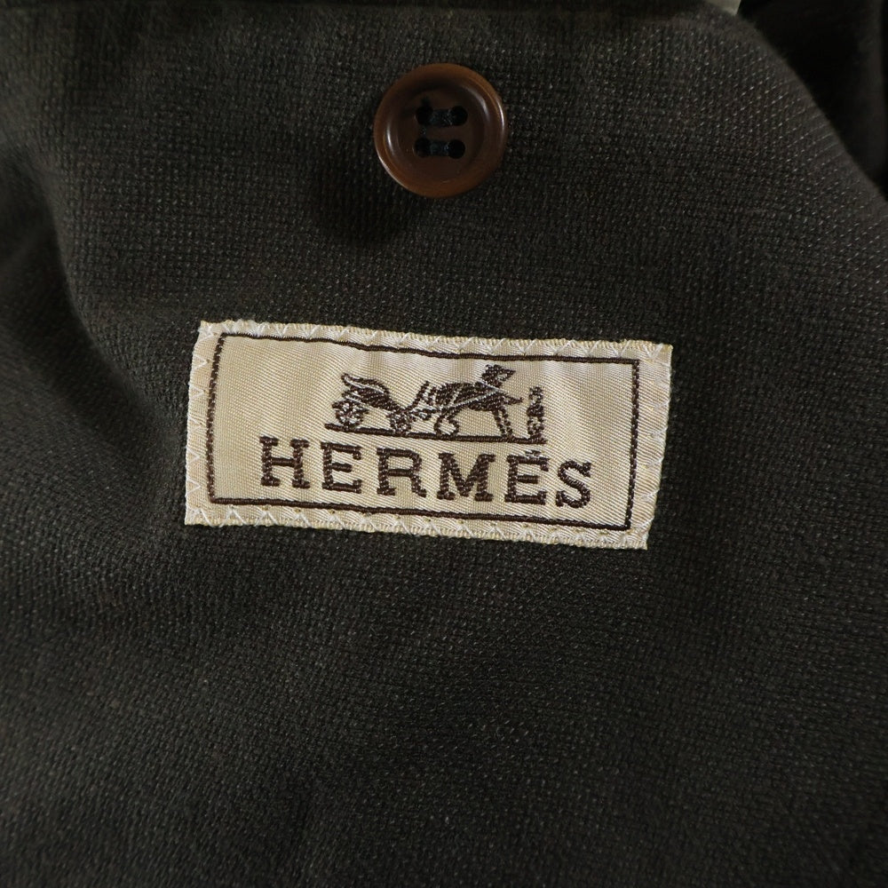 HERMES(エルメス) リネン 3B テーラードジャケット カーキ