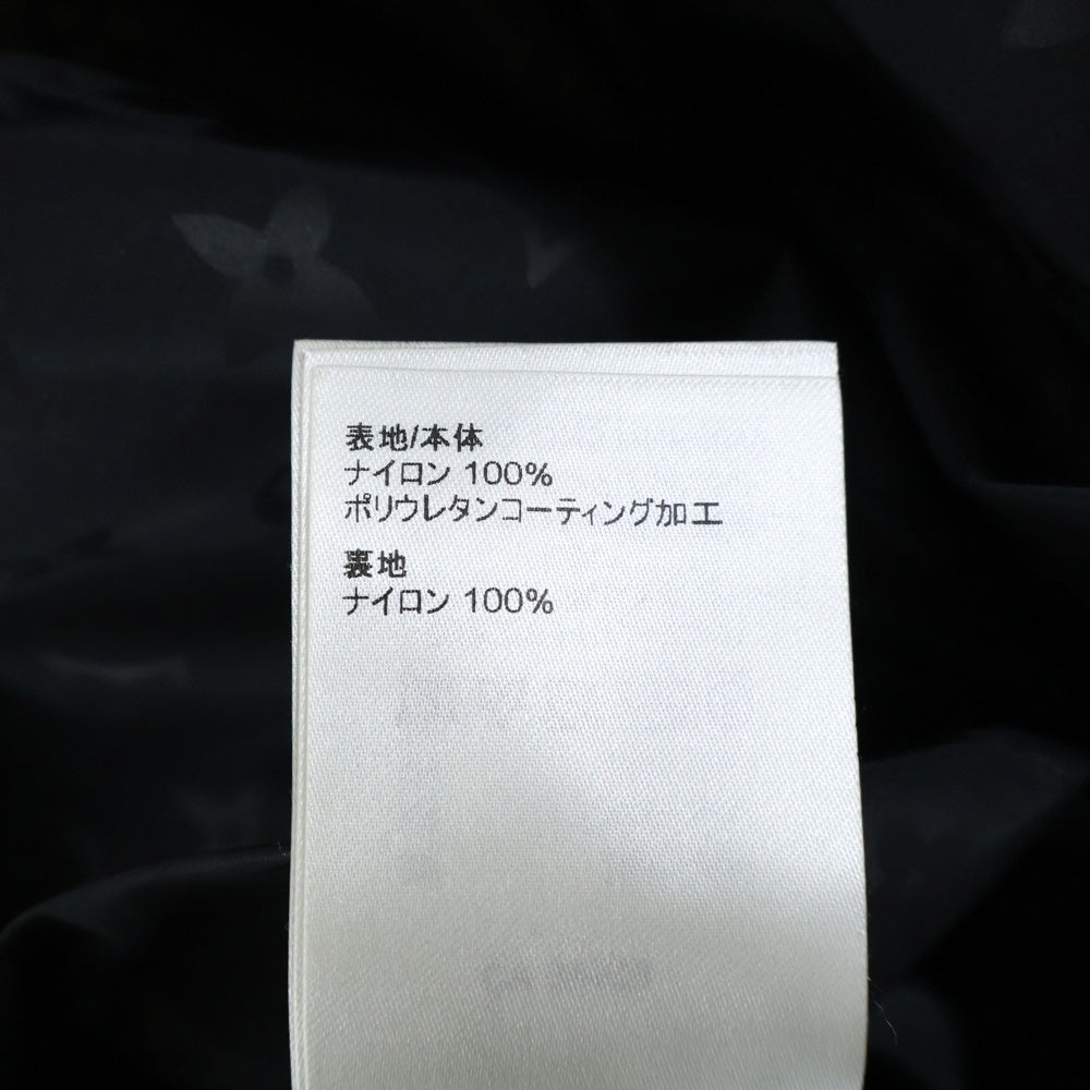 LOUIS VUITTON(ルイヴィトン) 22AW モノグラム総柄 ナイロン フーデッド ジップアップ ロング ジャケット コート ブラック RM222Q ON5 HNK48W