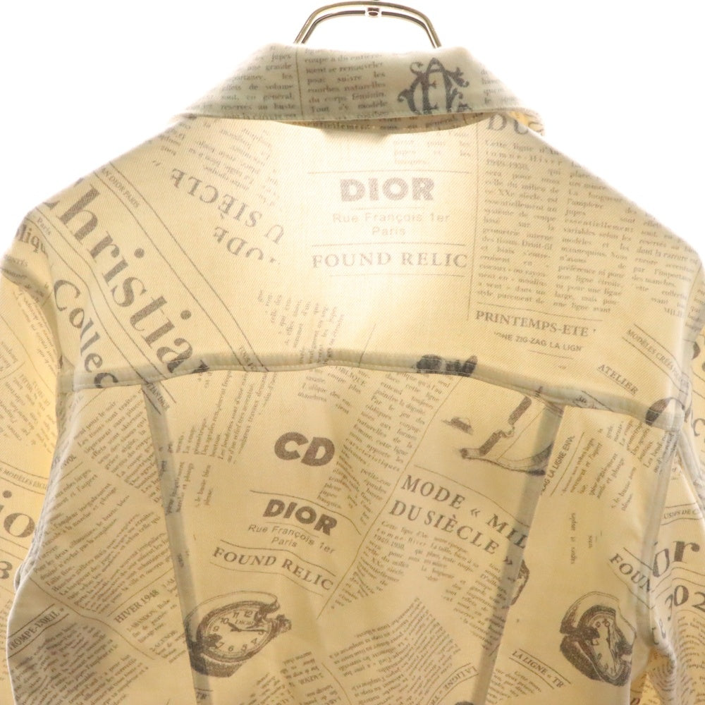 DIOR(ディオール) 20SS ニュースペーパー総柄プリント デニム トラッカージャケット ホワイト 013D483BY983