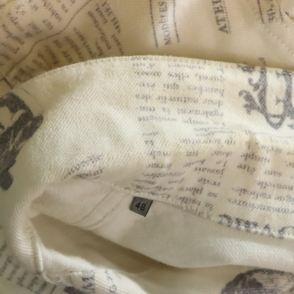 DIOR(ディオール) 20SS ニュースペーパー総柄プリント デニム トラッカージャケット ホワイト 013D483BY983