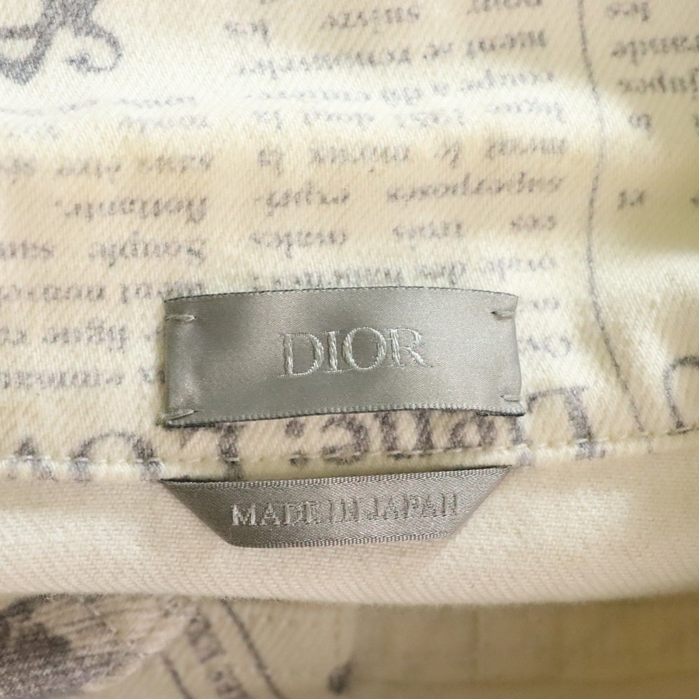 DIOR(ディオール) 20SS ニュースペーパー総柄プリント デニム トラッカージャケット ホワイト 013D483BY983