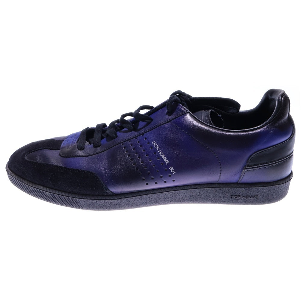 Dior HOMME(ディオールオム) 18SS B01 BEE ロゴプリント レザー レースアップ ローカットシューズ スニーカー ブルー/ブラック