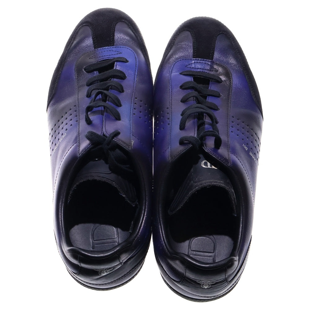 Dior HOMME(ディオールオム) 18SS B01 BEE ロゴプリント レザー レースアップ ローカットシューズ スニーカー ブルー/ブラック