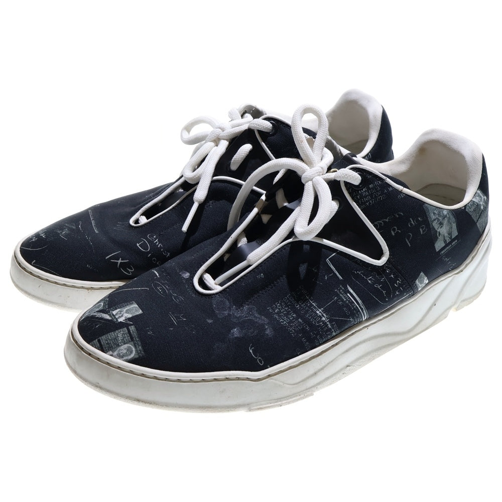 Dior HOMME(ディオールオム) グラフィティ 総柄 キャンバス レースアップ ローカットシューズ スニーカー ブラック