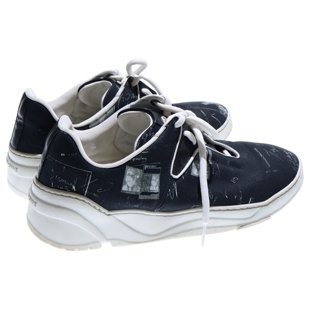 Dior HOMME(ディオールオム) グラフィティ 総柄 キャンバス レースアップ ローカットシューズ スニーカー ブラック