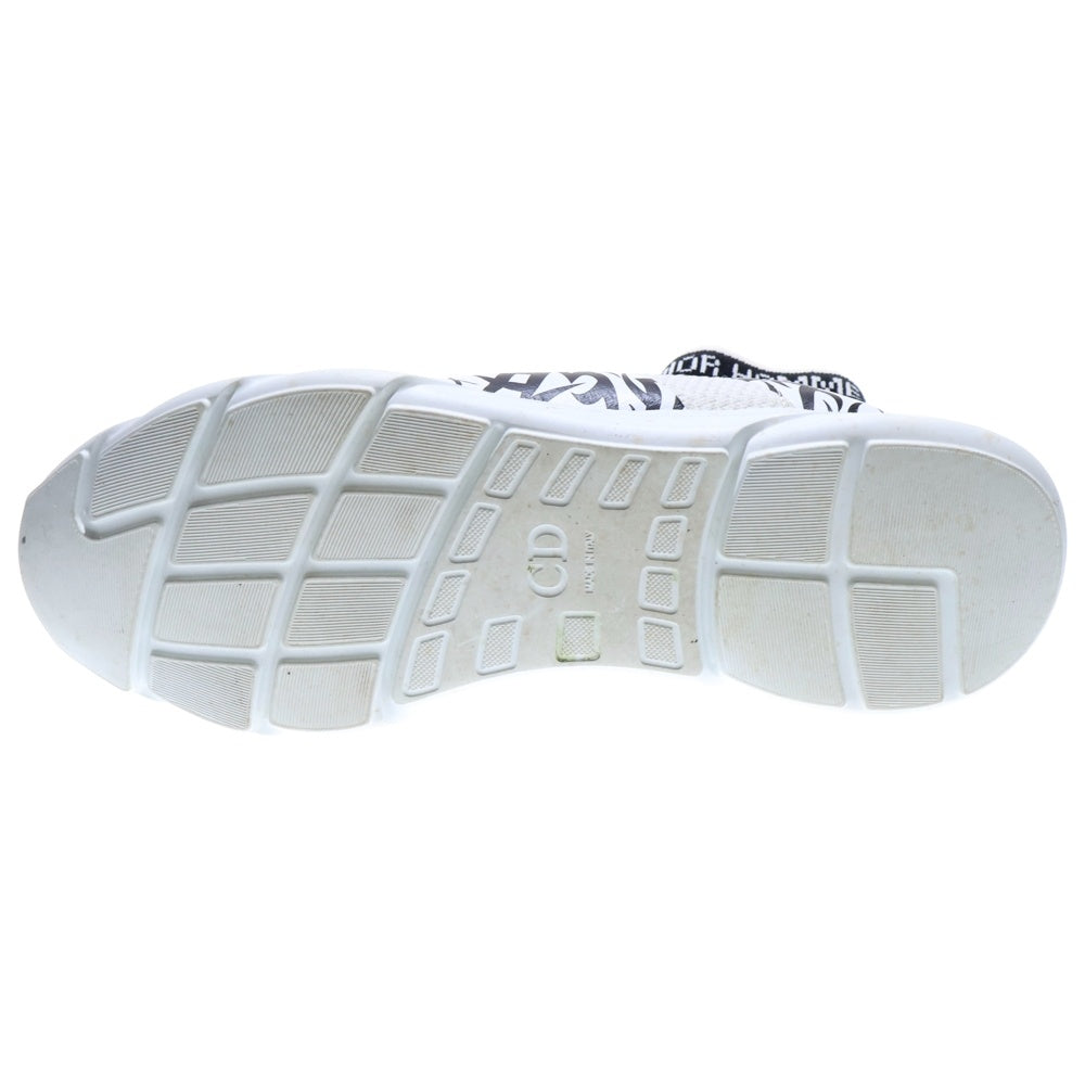 Dior HOMME(ディオールオム) 18AW トライバル柄 BEE ロゴ ニット ソックス ハイカットシューズ スニーカー ホワイト/ブラック