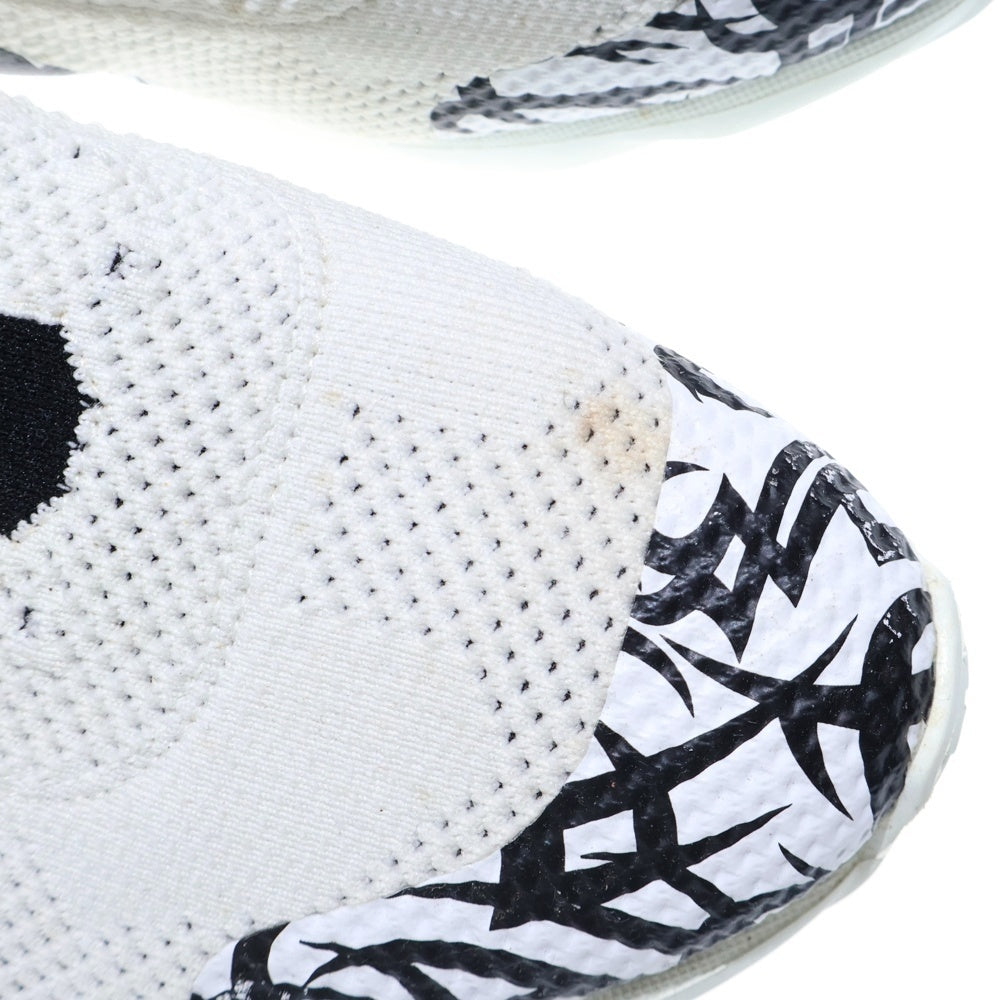 Dior HOMME(ディオールオム) 18AW トライバル柄 BEE ロゴ ニット ソックス ハイカットシューズ スニーカー ホワイト/ブラック