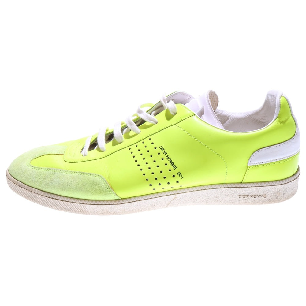 Dior HOMME(ディオールオム) 18SS B01 BEE ロゴプリント レザー レースアップ ローカットシューズ スニーカー イエロー