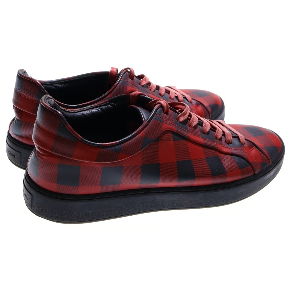 Dior HOMME(ディオールオム) 16AW チェック総柄 レザー レースアップ ローカットシューズ スニーカー レッド/ブラック