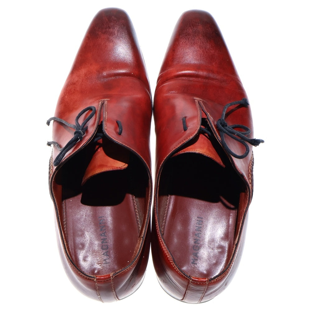 MAGNANNI(マグナーニ) オパンケ パティーヌ レザー レースアップ ローカット ドレス シューズ レッド 16620