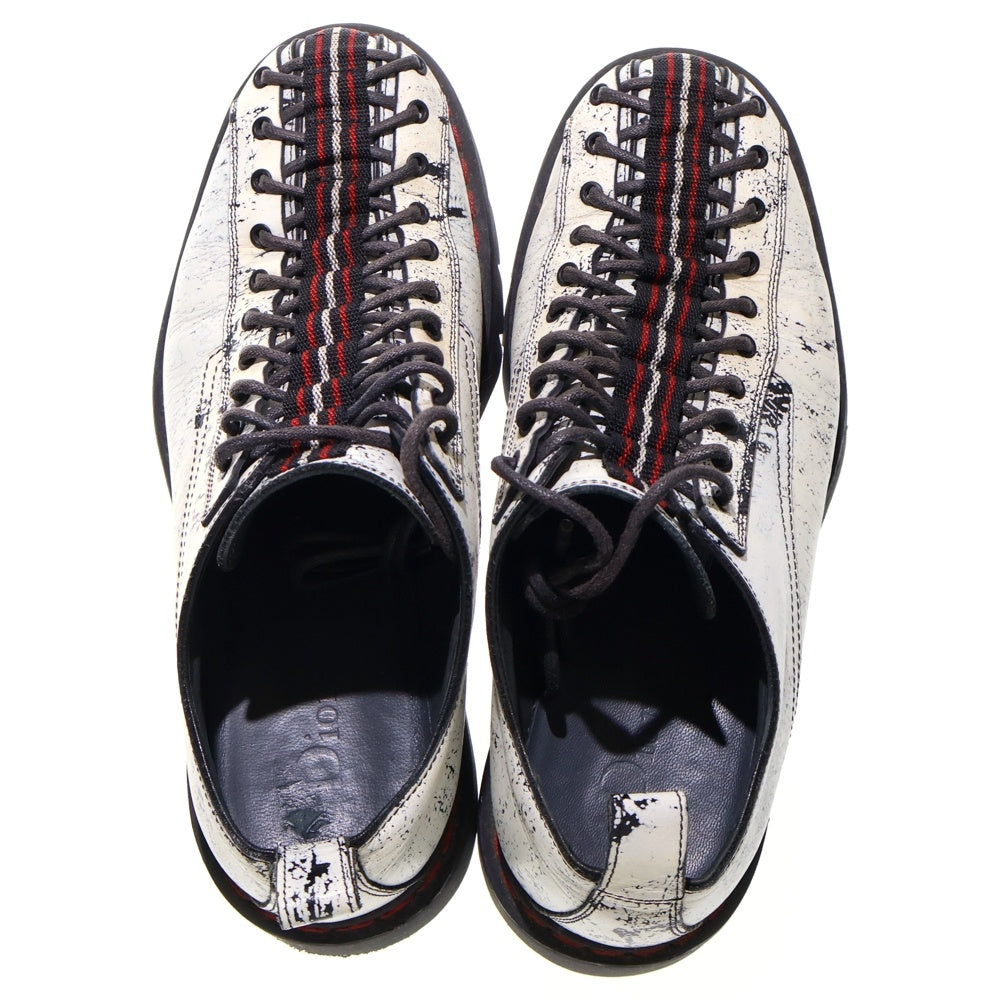 DIOR(ディオール) 17SS DERBY SHOES ダービー ペンキ加工 レザー レースアップ ローカットシューズ ホワイト