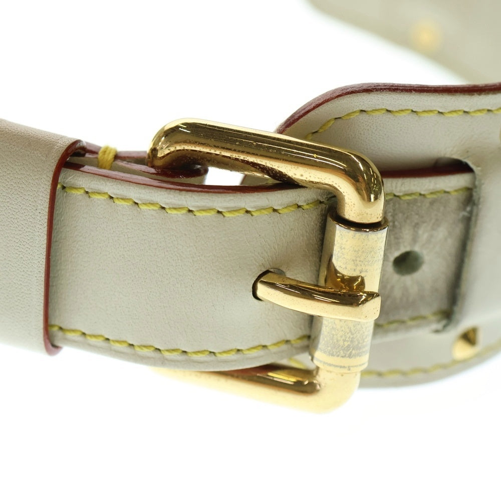 LOUIS VUITTON(ルイヴィトン) スハリ アフリオラン スタッズワンショルダーバッグ ハンドバッグ ホワイト レザー ゴールド金具 M92850