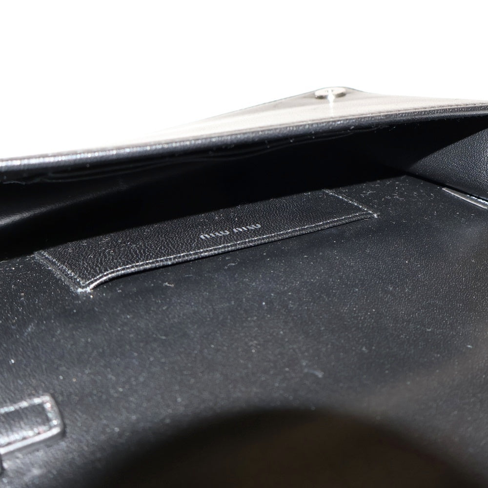 miumiu(ミュウミュウ) マトラッセ チェーンショルダーバッグ ミニバッグ ブラック シルバー金具 レザー 5BP001