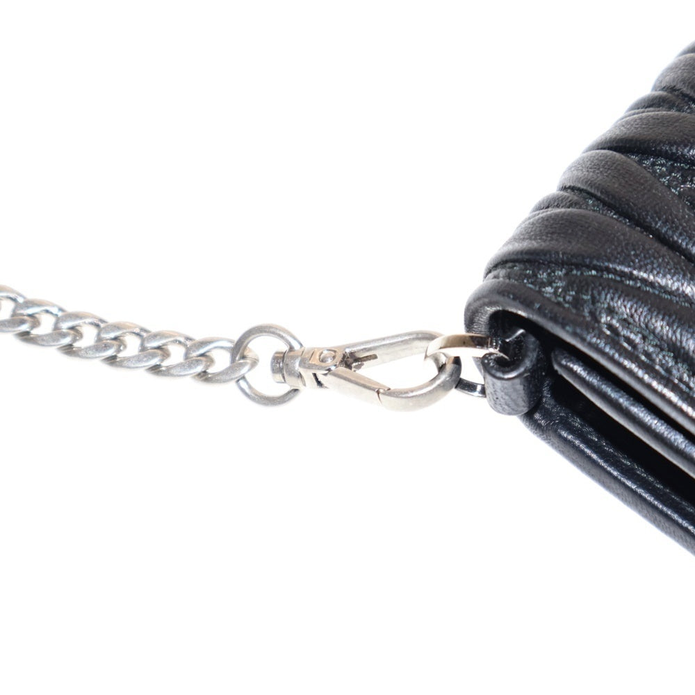 miumiu(ミュウミュウ) マトラッセ チェーンショルダーバッグ ミニバッグ ブラック シルバー金具 レザー 5BP001