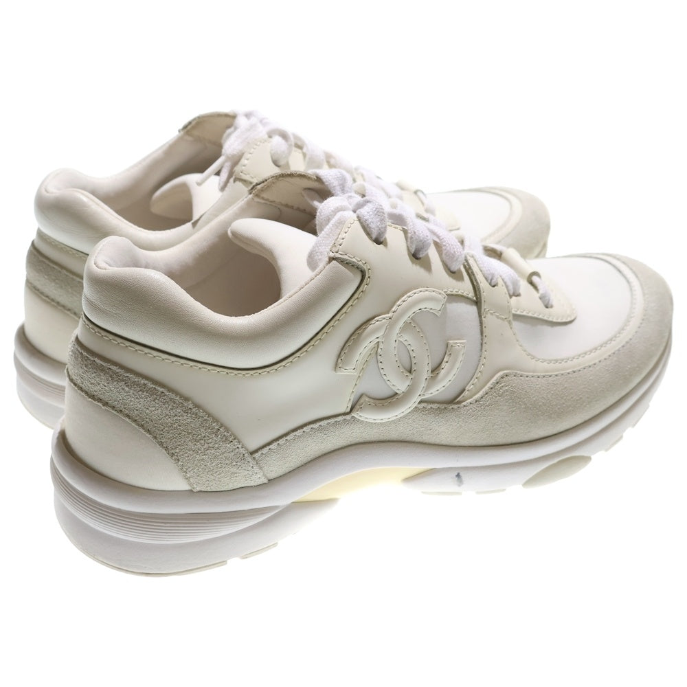 CHANEL(シャネル) ココマーク レザー レースアップ ローカットシューズ スニーカー ホワイト レディース G33745