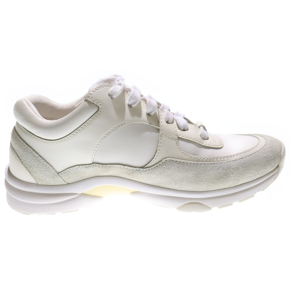 CHANEL(シャネル) ココマーク レザー レースアップ ローカットシューズ スニーカー ホワイト レディース G33745