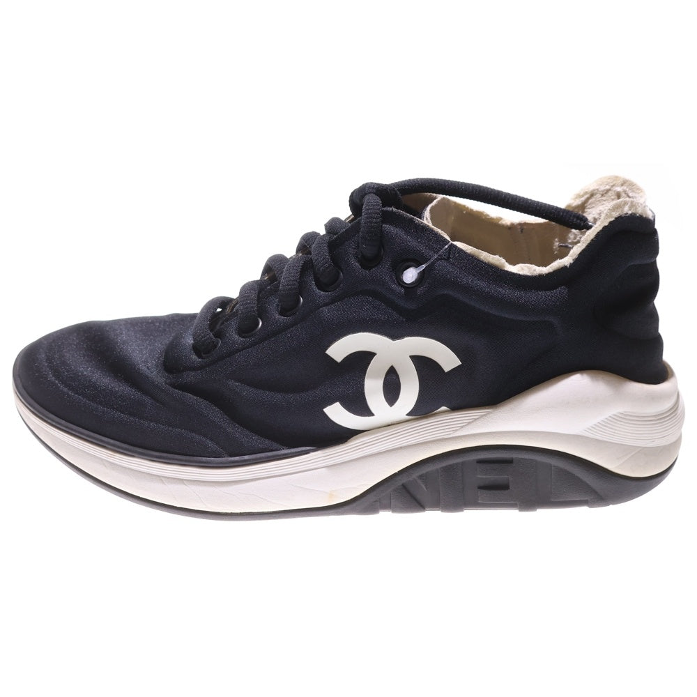 CHANEL(シャネル) ココマーク ナイロン レースアップ ローカットシューズ スニーカー ブラック レディース G34763