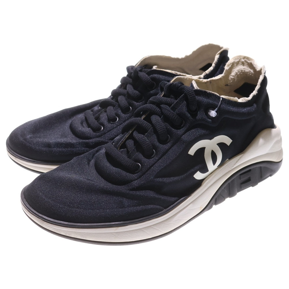 CHANEL(シャネル) ココマーク ナイロン レースアップ ローカットシューズ スニーカー ブラック レディース G34763