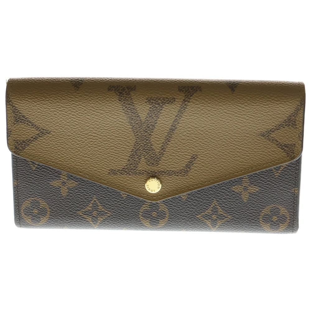 LOUIS VUITTON(ルイヴィトン) ポルトフォイユ サラ モノグラム ジャイアント リバース PVC レザー ロングウォレット 長財布 ゴールド金具 ブラウン M80726