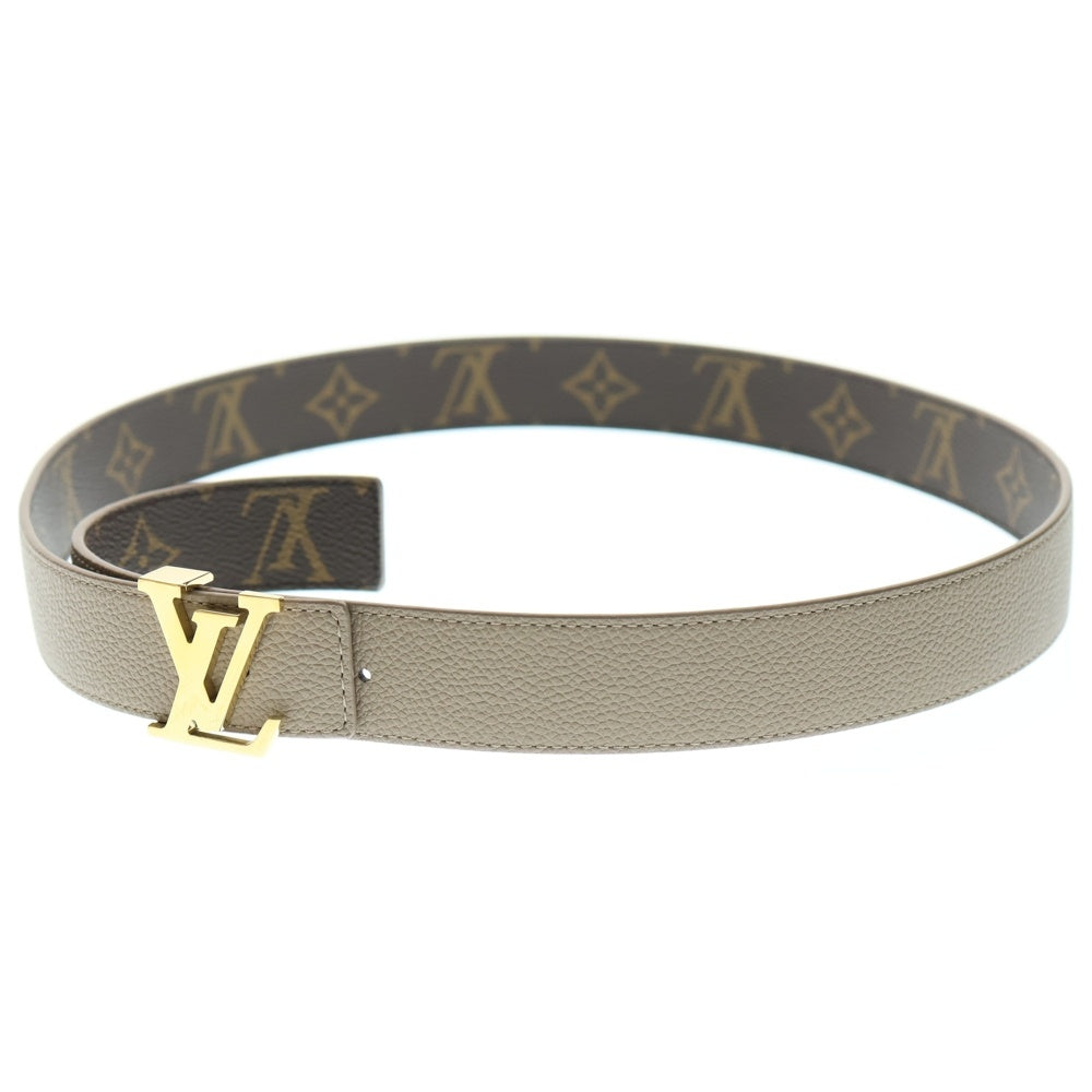 LOUIS VUITTON(ルイヴィトン) ベルト LVロゴバックル イニシャル 30MM リバーシブル モノグラム レザー ベルト ゴールド金具 ベージュ/ブラウン M0696V