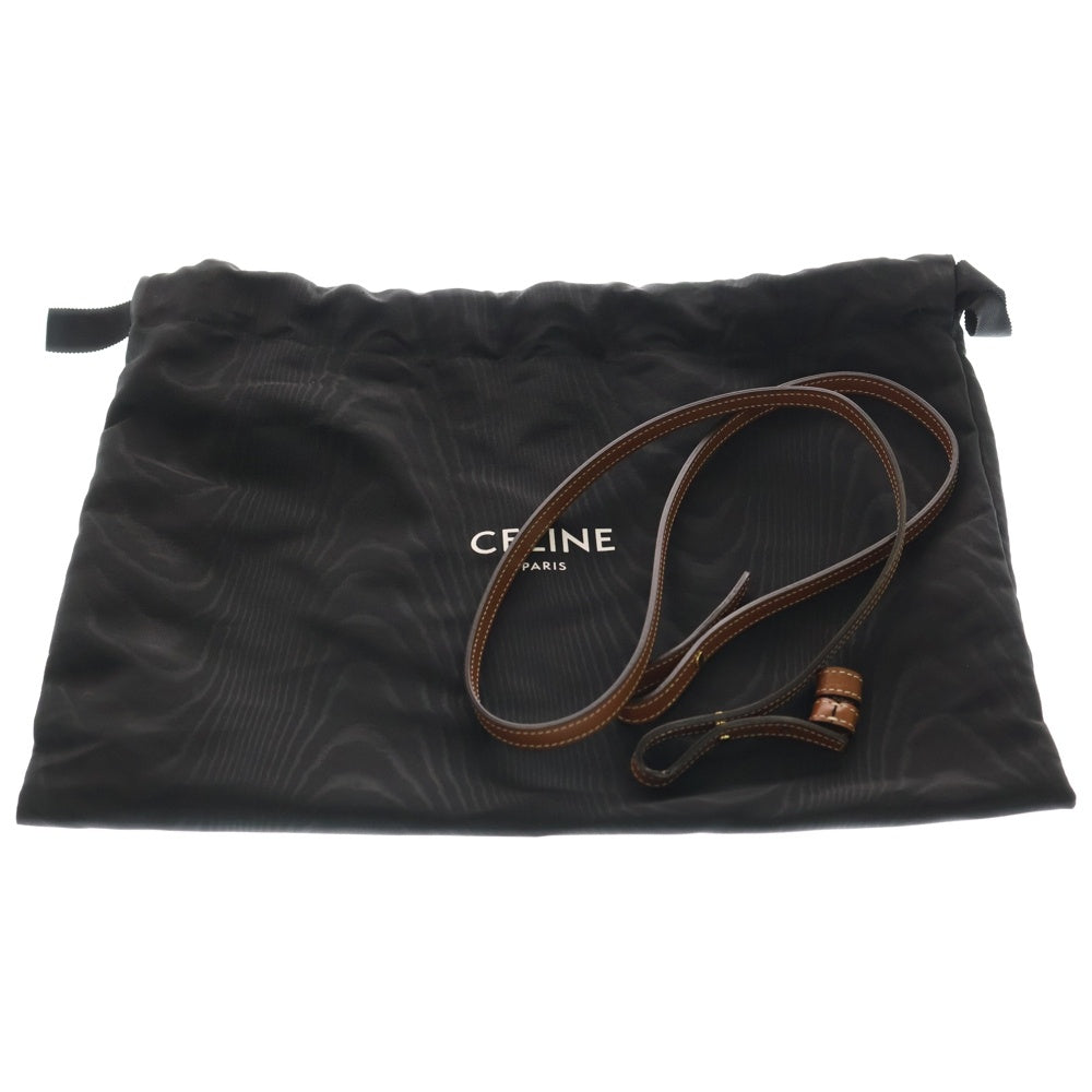CELINE(セリーヌ) バーティカルカバ ミニ トリオンフ ロゴ PVC レザー 2WAY ハンド ショルダーバッグ ブラウン