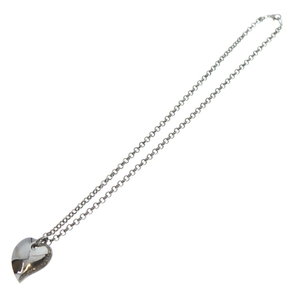 TIFFANY & Co.(ティファニー) ダブルハート ラインストーン タグネックレス ペンダント チェーン シルバー Ag925