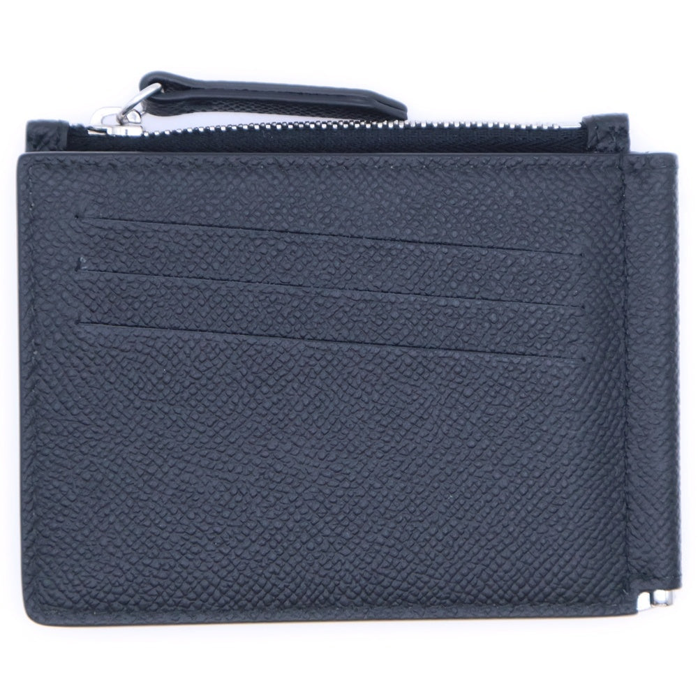 Maison Margiela 0(メゾンマルジェラ) マネークリップ コンパクトウォレット 二つ折り財布 ブラック レザー S35UI0447