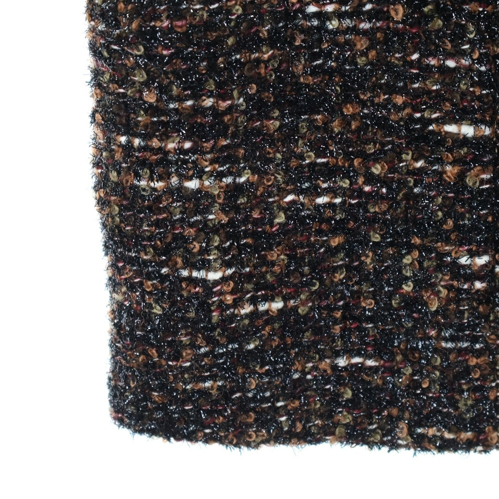 CHANEL(シャネル) 02AW モヘア混ツイード スパンコール装飾 ノーカラー