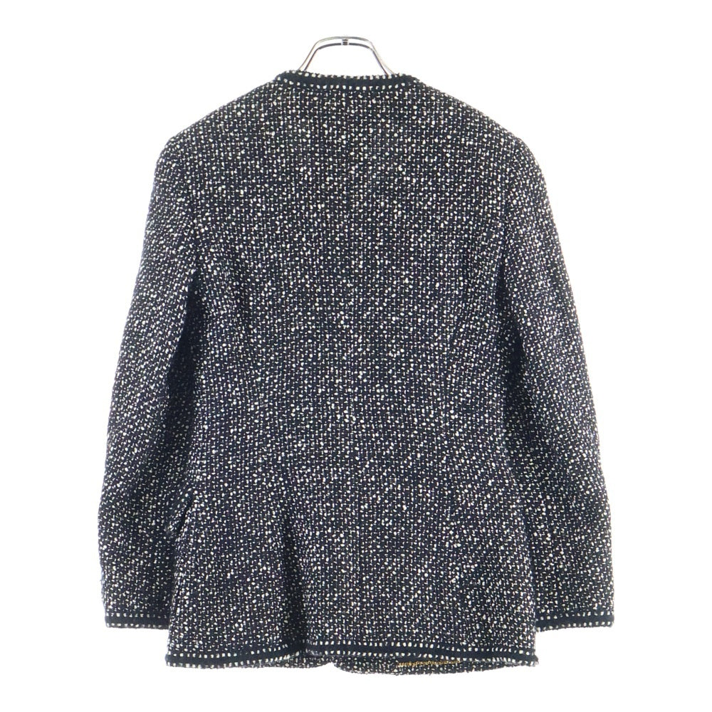 CHANEL(シャネル) 93AW ココマークボタン ウールツイード ノーカラー