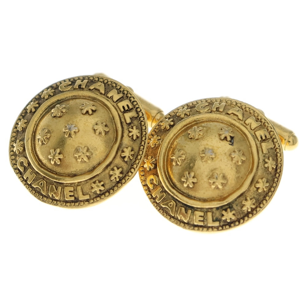 CHANEL(シャネル) ロゴ フラワー カフス ボタン ゴールド