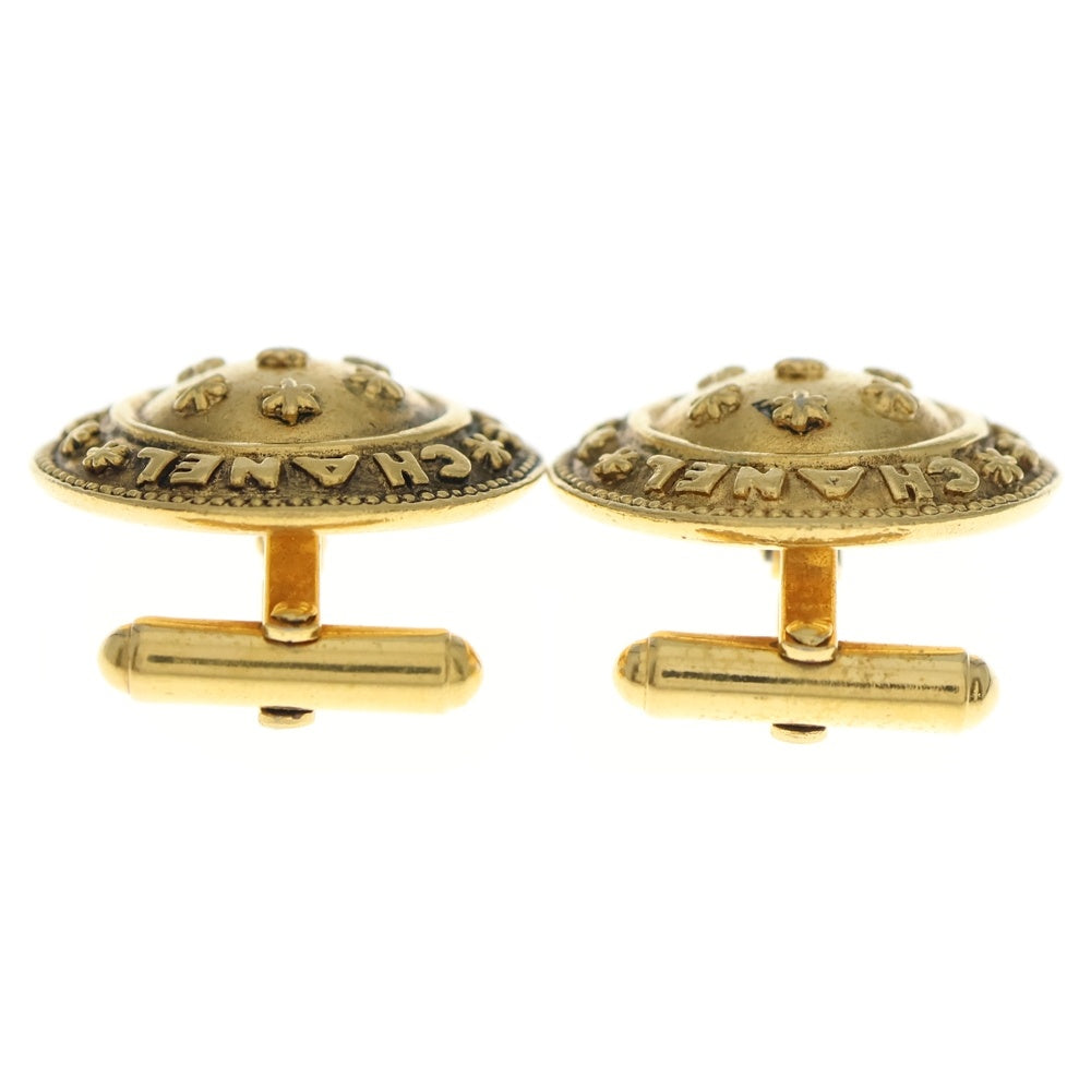 CHANEL(シャネル) ロゴ フラワー カフス ボタン ゴールド