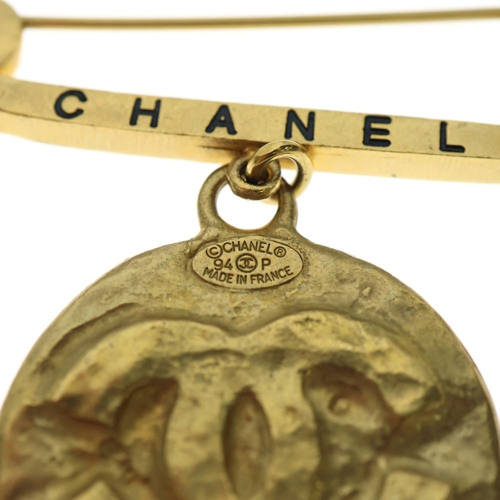 CHANEL(シャネル) ココマーク 安全ピンモチーフ コイン ブローチ ピンバッジ ゴールド レディース