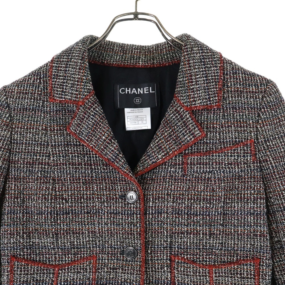 CHANEL ジャケット CHANEL シャネル ツイードジャケット レディース36 パープル アクリル