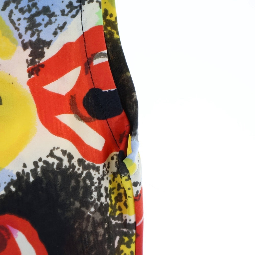 CHANEL(シャネル) 97P スプリングコレクション カメリア グラフィック 総柄プリント ノースリーブ ミディアムワンピース ブラック/レッド レディース P07806V05575