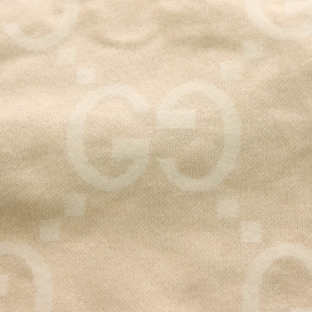 GUCCI(グッチ) リバーシブルジャンボGG カシミヤ フリンジ ポンチョ