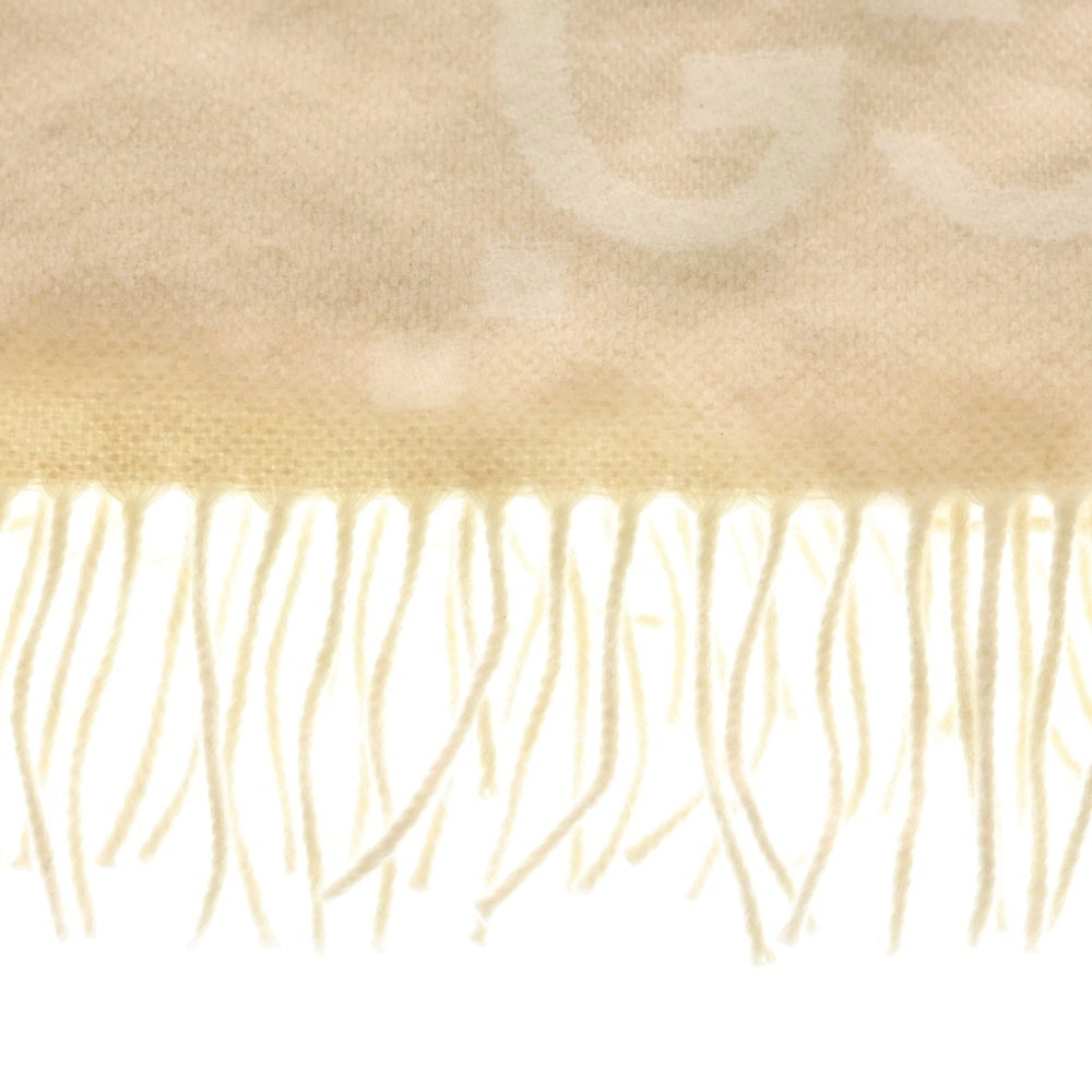 GUCCI(グッチ) リバーシブルジャンボGG カシミヤ フリンジ ポンチョ