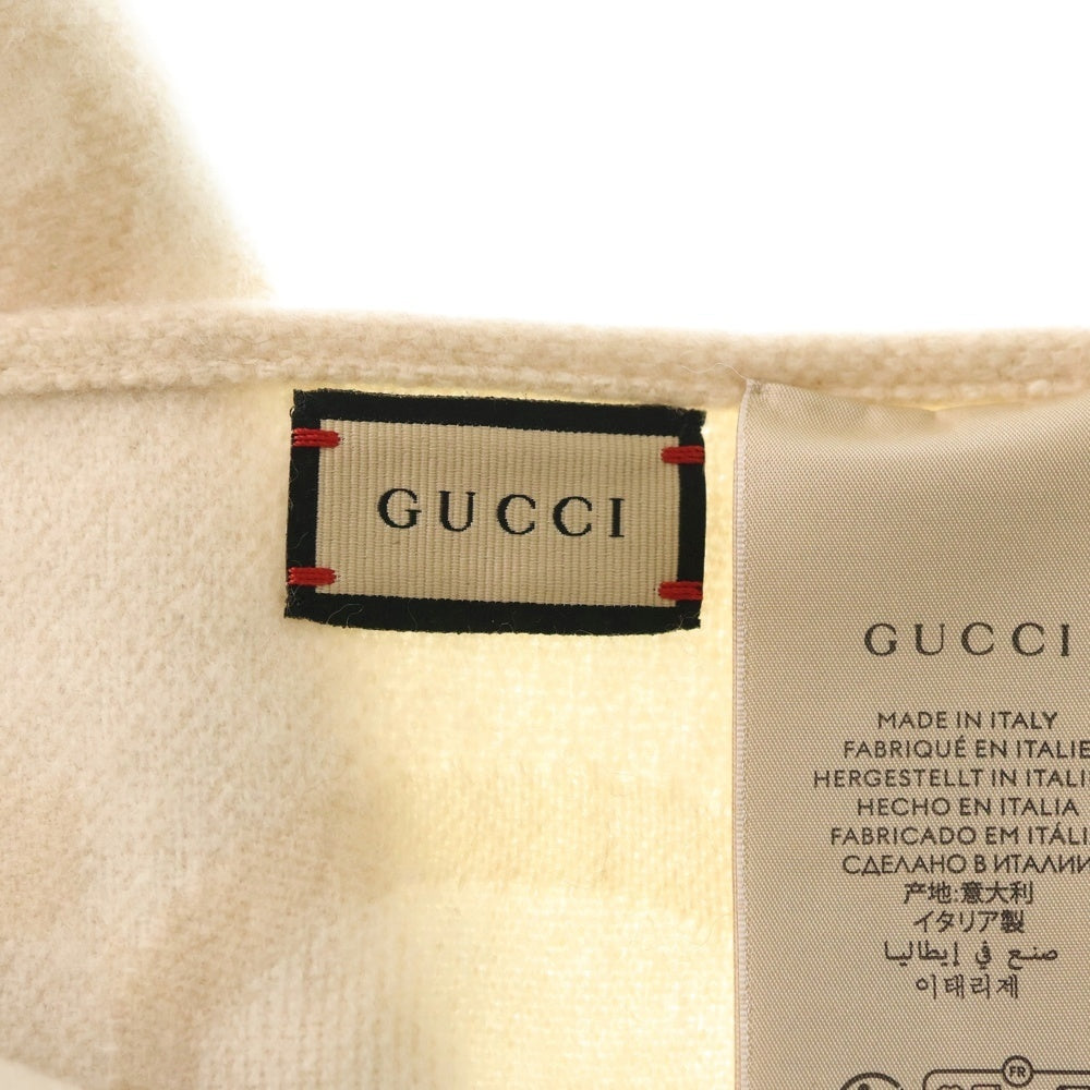 GUCCI(グッチ) リバーシブルジャンボGG カシミヤ フリンジ ポンチョ