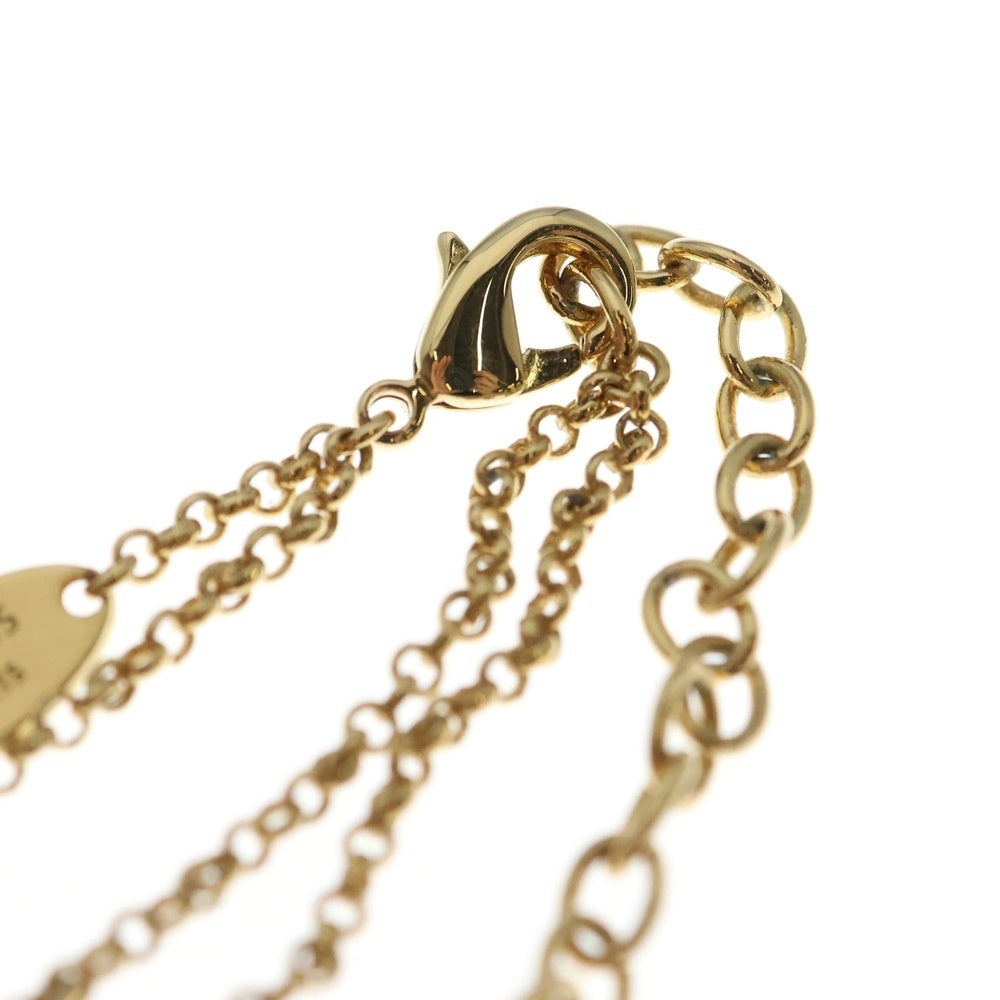 LOUIS VUITTON(ルイヴィトン) ネックレス レディ・LV ゴールド GP ラインストーン ペンダント ダブルチェーン M01845