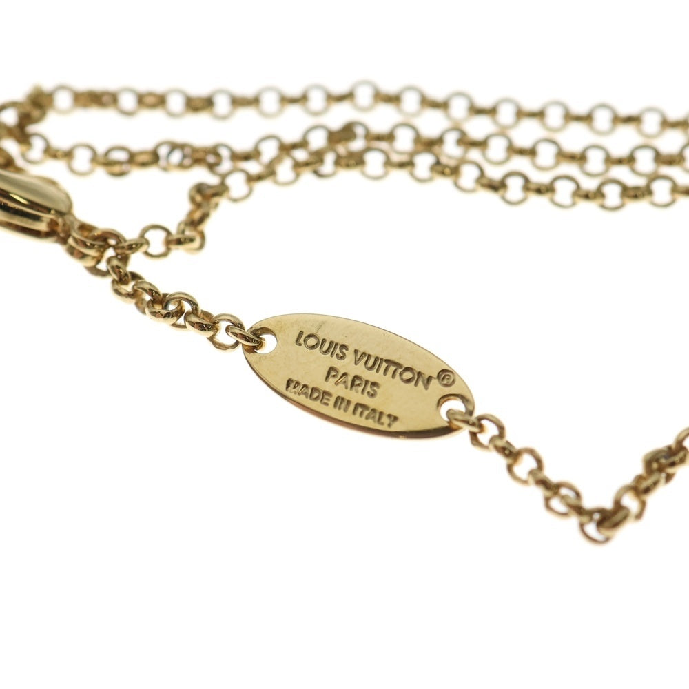 LOUIS VUITTON(ルイヴィトン) ネックレス レディ・LV ゴールド GP ラインストーン ペンダント ダブルチェーン M01845