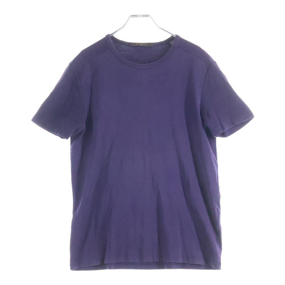 LOUIS VUITTON(ルイヴィトン) 10SS WARDROBE ワードローブ バックフロッキーロゴプリント 鹿の子切り替え クルーネック 半袖Tシャツ カットソー パープル RM101M MQJR06JCQ