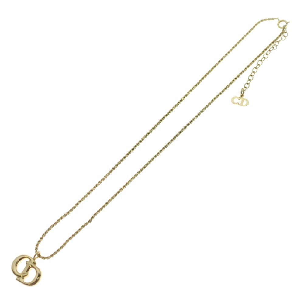 Christian Dior(クリスチャンディオール) CD ロゴ ネックレス ペンダント スネークチェーン ゴールド レディース